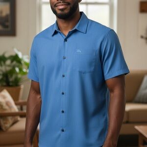 Tommy Bahama Men's Casual Blue Button Down Shirt